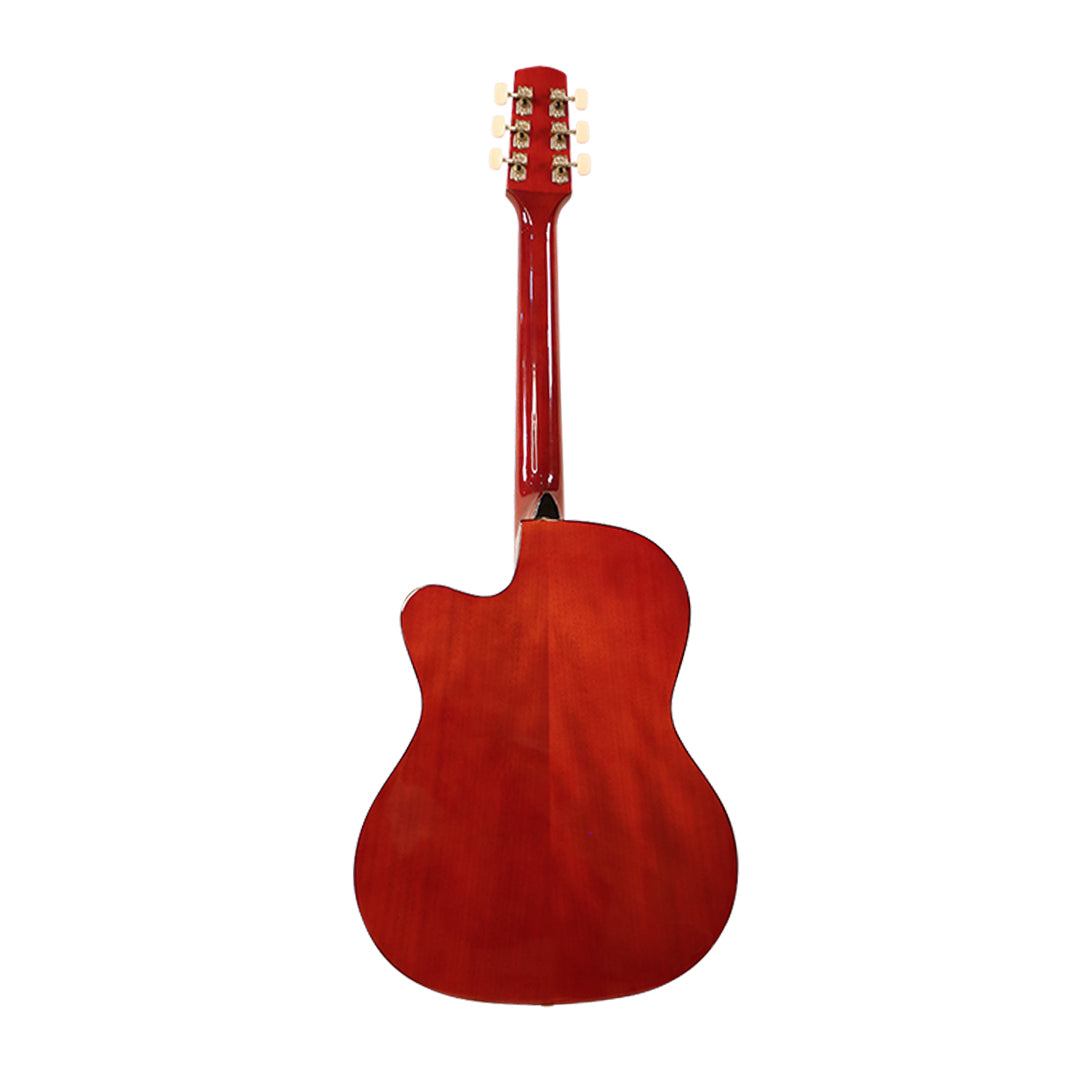 Steven Harris CAG-200C-N 39'' Acoustic Guitar | Natural Finish | Linden Wood Cutaway Body | Perfect for Beginners & Students | Easy Upper Fret Access